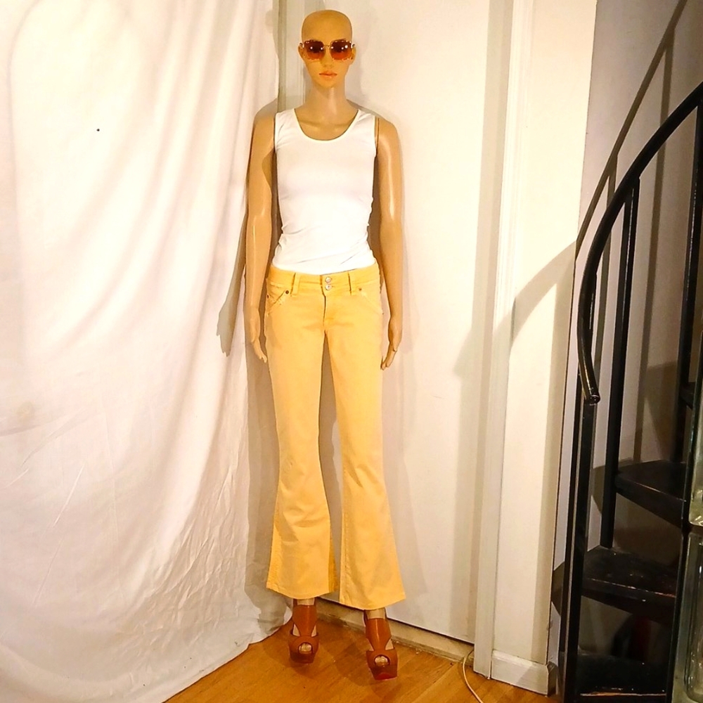NWT Hudson Peach Stretch Distressed Flaired Bottom Jeans